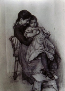 Sisters Realism Emile Friant Oil Paintings
